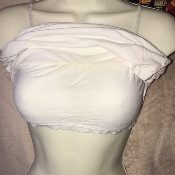 Aeropostale stretch S/P white tank with adjustable straps damaged 💕 - Picture 4 of 6